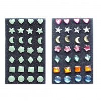 12 Cards Glow in the Dark Velcro Hair Stickers - S-001A